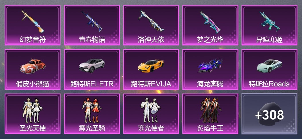5载具 5升级枪 18粉装 5尾迹 170套装 7,8248热力 9印记