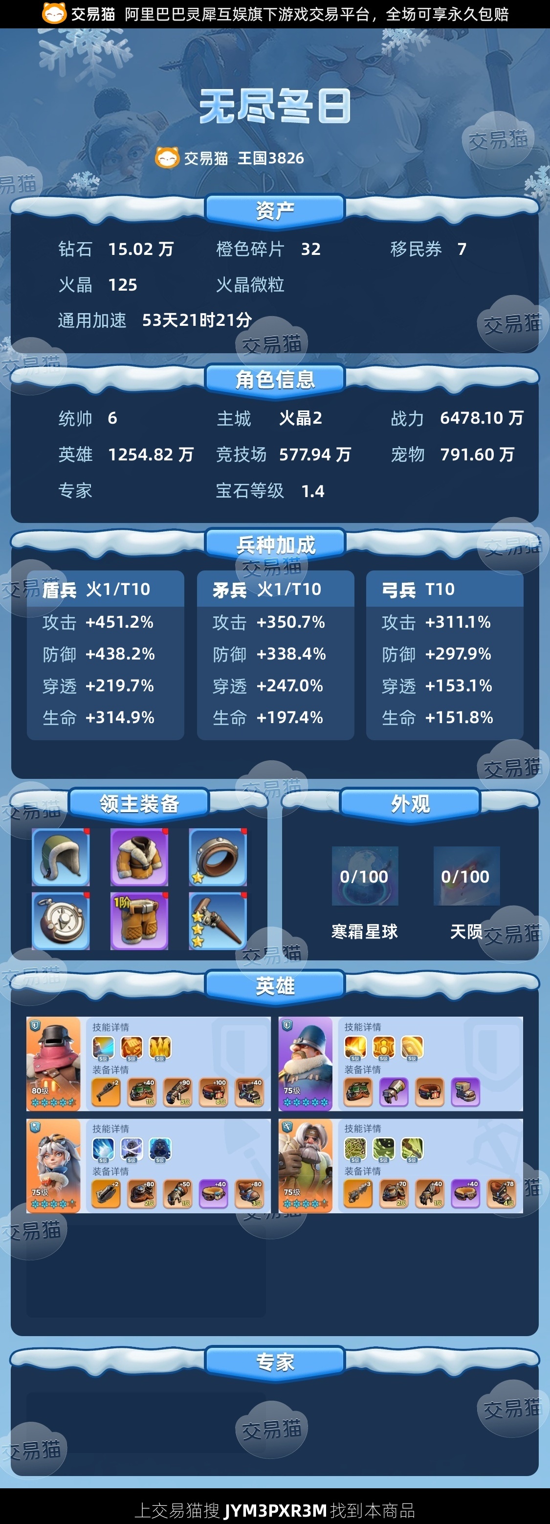【统帅6级】甩卖精品火二统六成品号