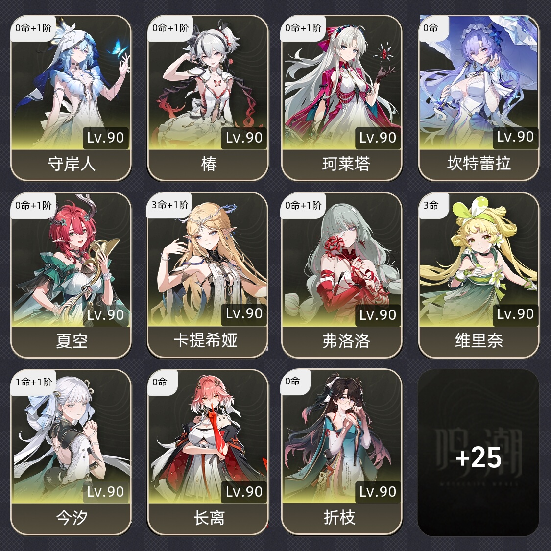 【80级】 19UP角色13专武31卡提