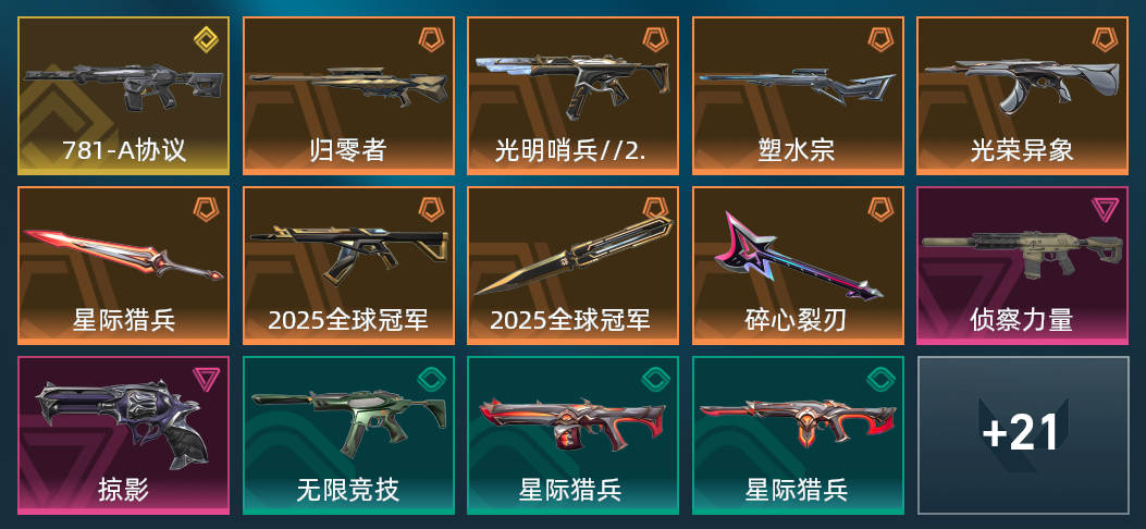 8橙皮 1金皮 2紫皮 35皮肤 16500皮肤总价值 440已用源晶 白银
