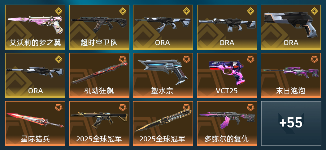 13橙皮 6金皮 5紫皮 69皮肤 41450皮肤总价值 885已用源晶