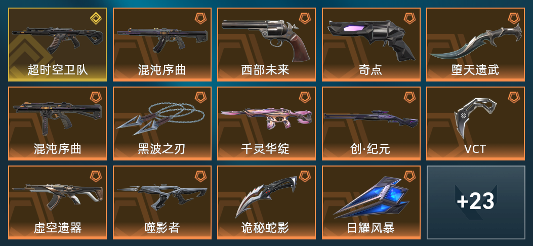 15橙皮 1金皮 8紫皮 65皮肤 3,8250皮肤总价值 1055已用源晶 白银